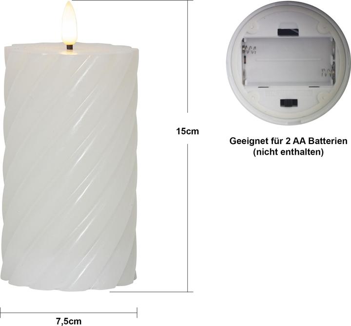 Produktbild Star Trading LED Kerzen mit Timerfunktion | Stumpenkerzen weiss | LED Kerze mit Timer | LED Stumpenke (2x)