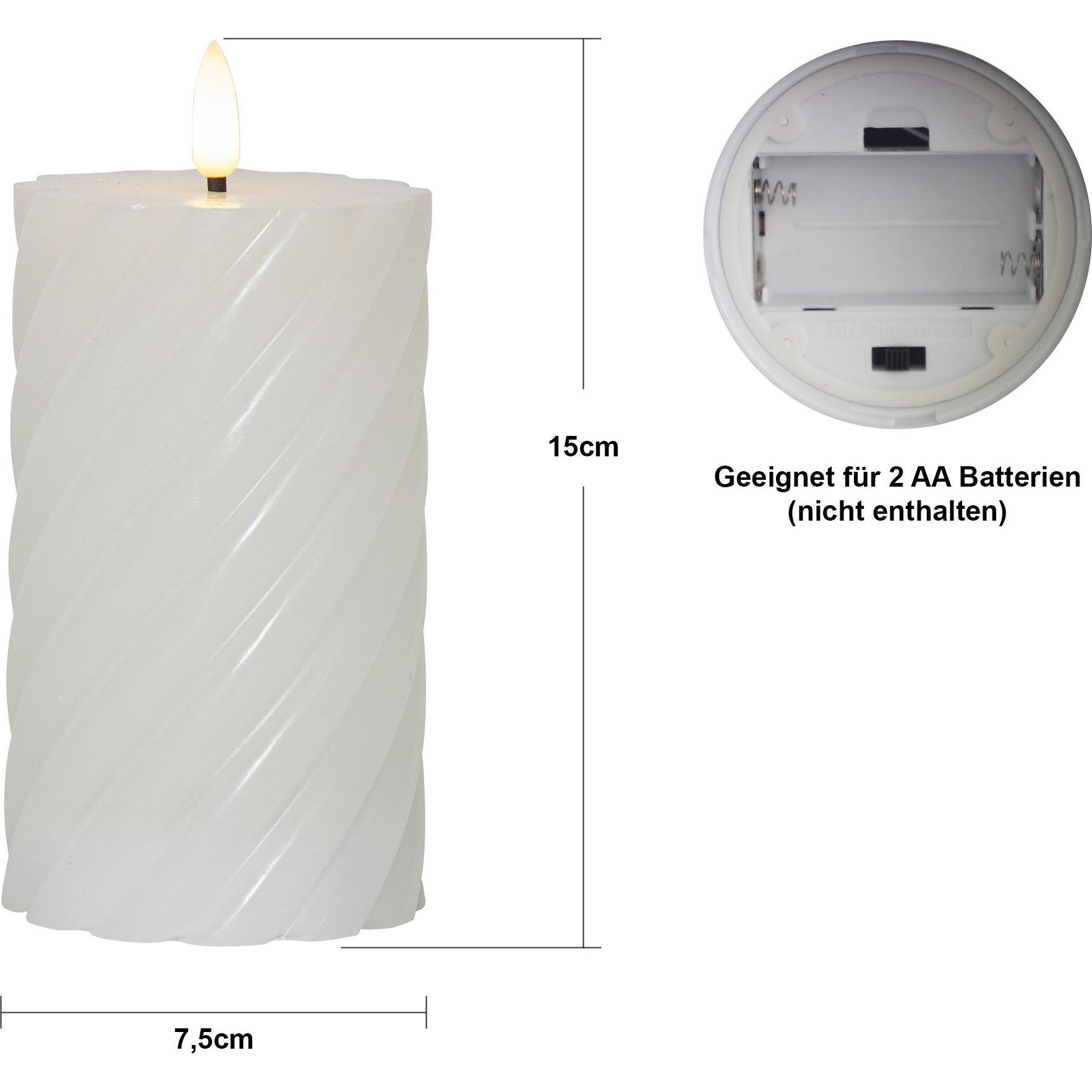 Thumbnail - Star Trading, LED Kerzen, LED Kerzen mit Timerfunktion Stumpenkerzen weiss LED Kerze mit Timer LED Stumpenke (1 x)
