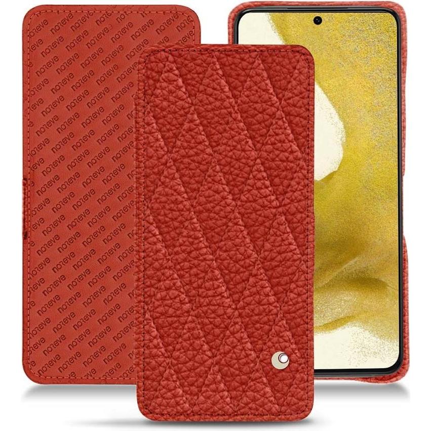 Noreve Lederschutzhülle horizontal (Samsung Galaxy S22), Smartphone Hülle, Orange