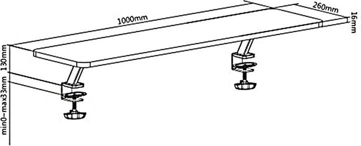 Actual product image Ergo Office Desktop shelf for monitor, screw-on, 13"32", max. 20 kg, ER-409