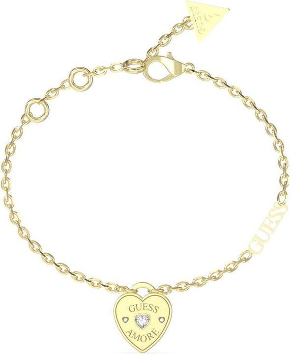 Immagine prodotto Guess Charming Gold-Plated Bracelet Amore Jubb05057jwyg (14.60 cm, Acciaio inossidabile, Vetro)
