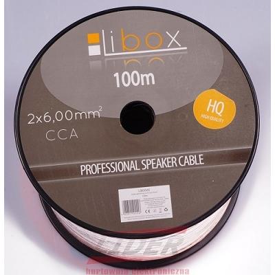 Libox Kabel głośnikowy 2x6 00mm LB0049 Audio-Kabel 100 m Transparent (100 m), Lautsprecherkabel, Transparent