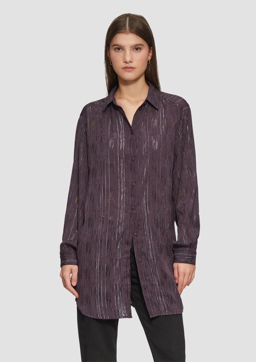 Produktbild s.Oliver Bluse Leicht transparente Longbluse mit Glanzeffekten (36)