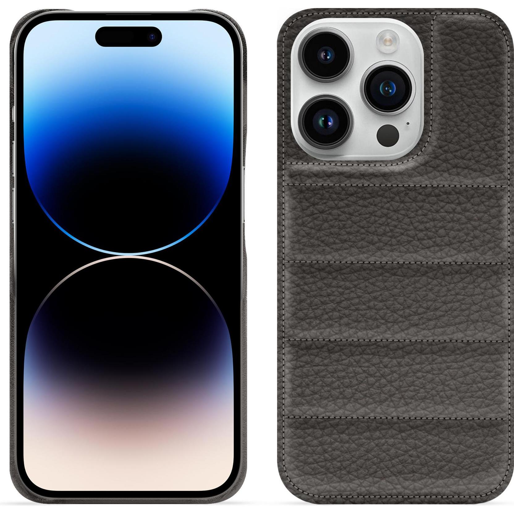 Noreve Lederschutzhülle (Apple iPhone 15 Pro), Smartphone Hülle, Grau
