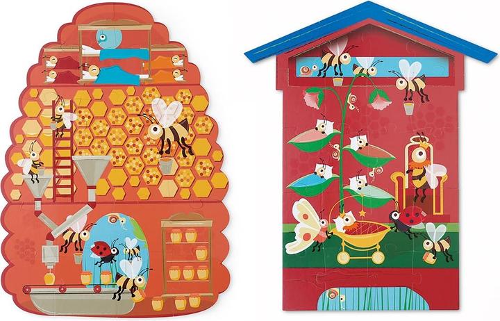 Actual product image Scratch Contour puzzle bee double sided (20 pieces)