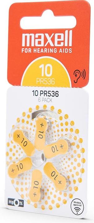 Image du produit Maxell 10 (PR536) - 60 Piles pour appareils auditifs (60 pcs, 10, 88 mAh)
