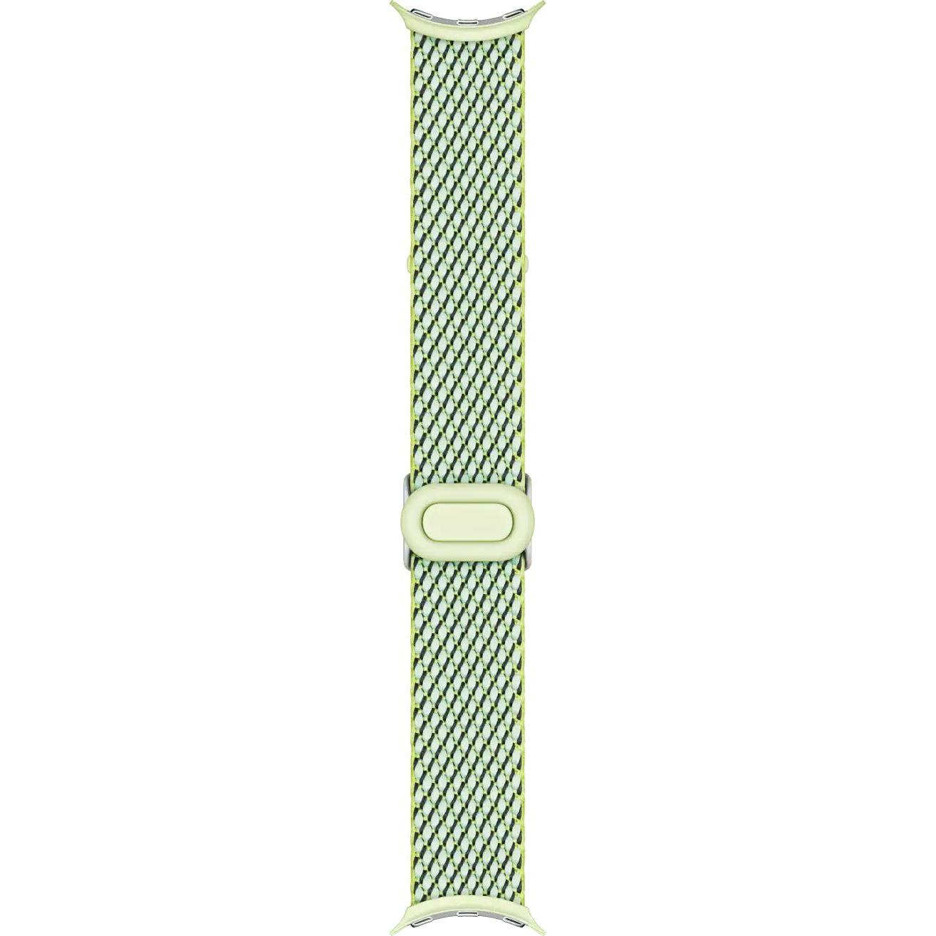 Google Woven Band (Cotton fibre, Edelstahl, Kunststoff), Uhrenarmband, Grün, Gelb
