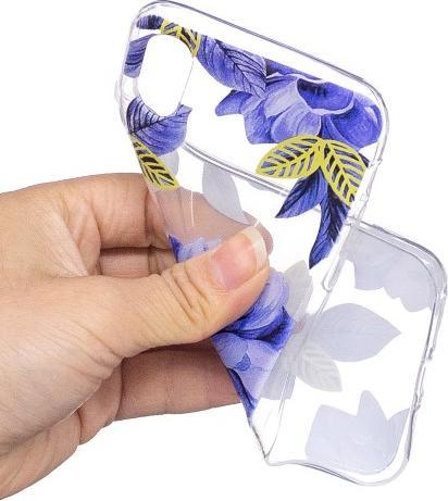 Produktbild Ueli Express iPhone XS / X Super Slim Gummi Schutzhülle Blaue Blüten (Apple iPhone XS, Apple iPhone X)