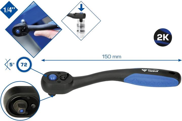 Produktbild Brilliant Tools Umschaltknarre (1/4")