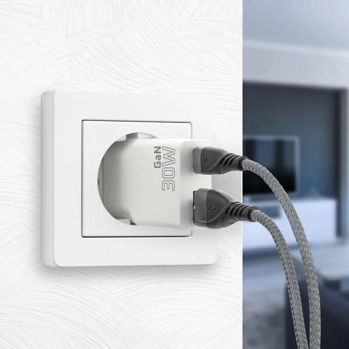 Actual product image Everactive 30-W-Wandladegerät 1 x USB 1 x USB-C (30 W, 2 ports)