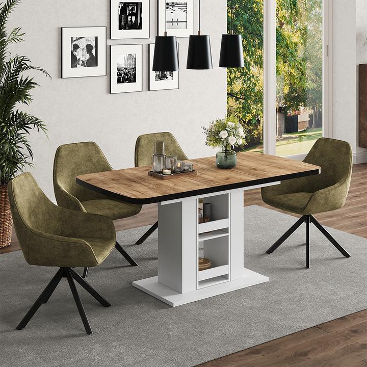 Produktbild Vicco Esstisch Fenaro, Goldkraft Eiche/Weiss/Weiss, 120 x 80 cm (120 x 80 x 76 cm)