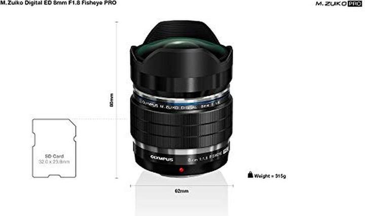 Productafbeelding Olympus OM System m.Zuiko PRO 8mm F1.8 FishEye (Micro Vier Derde, Micro Vier Derde)