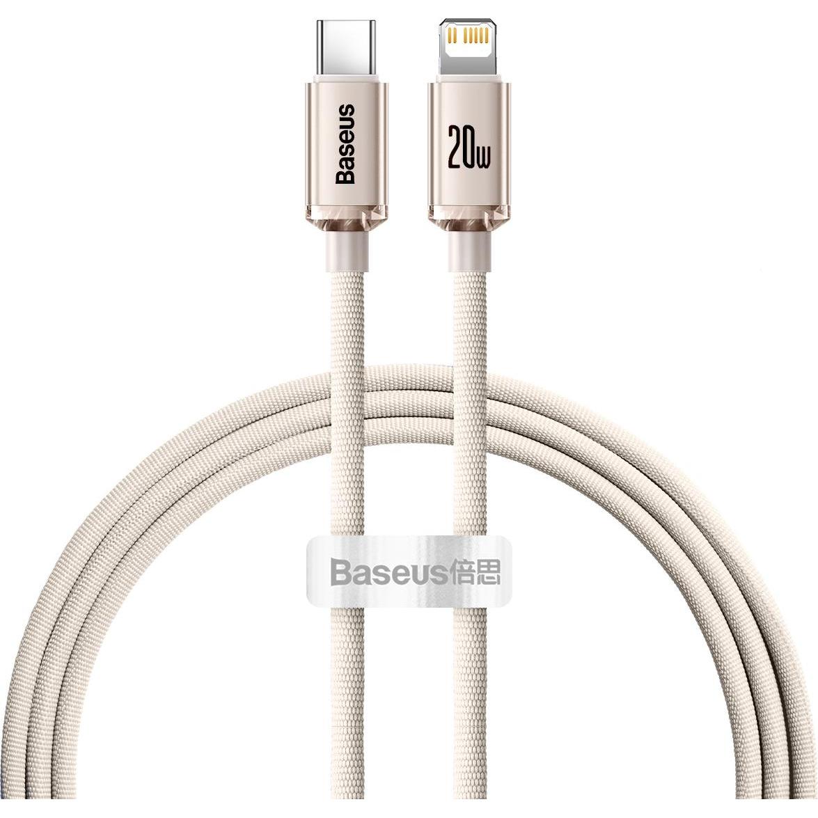 Baseus Crystal Shine Series Fast Charging Data Cable Type-C to iP 20W 2m Pink (2 m, USB 2.0), USB Kabel