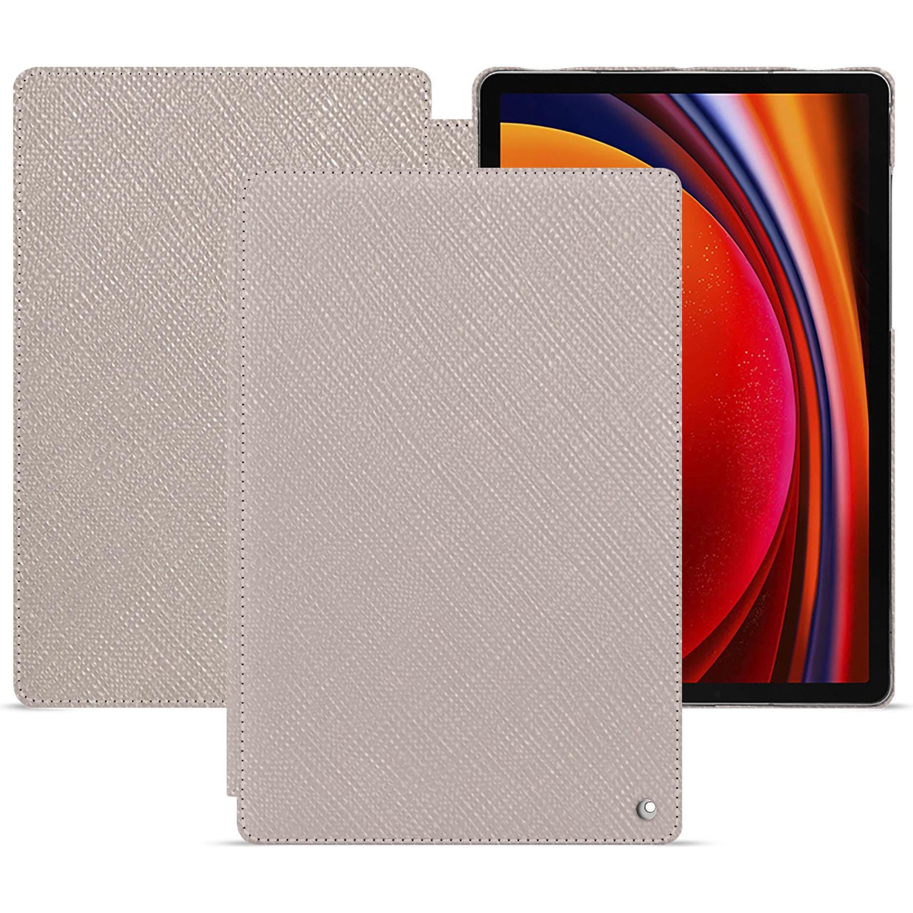 Thumbnail - Noreve Lederschutzhülle horizontal (Galaxy Tab S9), Tablet Hülle, Beige