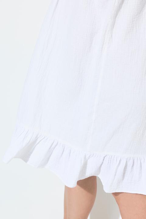 Produktbild Ulla Popken Musselin-Kleid, Stickerei, Tunika-Ausschnitt, 3/4-Arm (54)