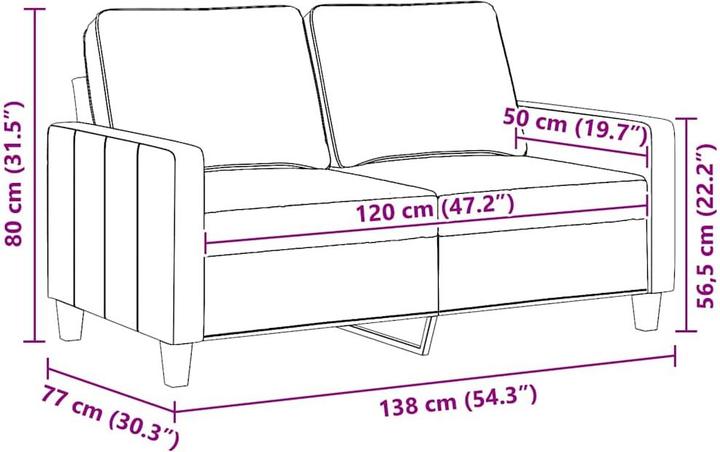 Produktbild vidaXL 2-Sitzer-Sofa (2-Sitzer)