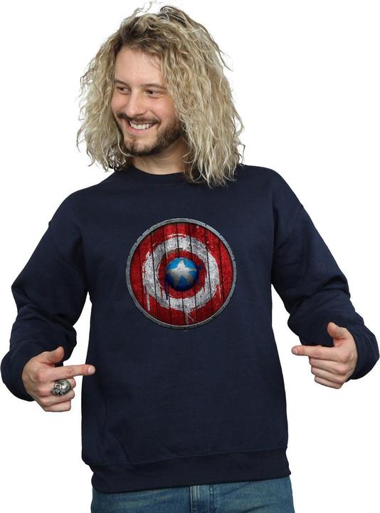 Actual product image Mens Captain America Wooden Shield Sweatshirt (5XL)