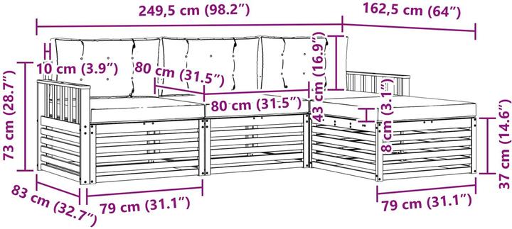 Produktbild vidaXL Outdoor-Sofa