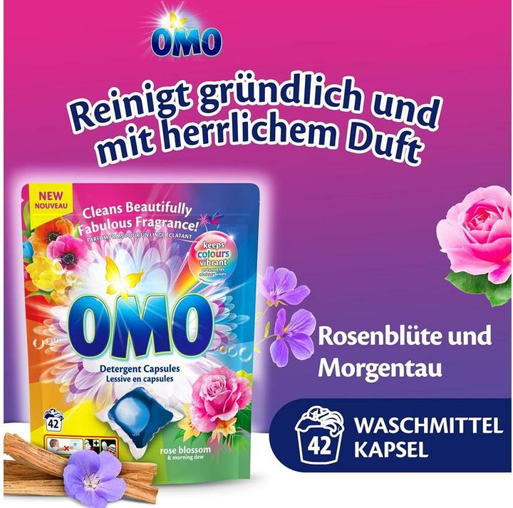 Productafbeelding OMO Laundry Detergent Capsules White Orchid & Mint (42 Wascycli, Peulen wassen)