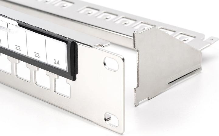 Actual product image Digitus Modular galvanised patch panel, shielded, 24-port, blank, 1U, rack mount, black RAL 9005