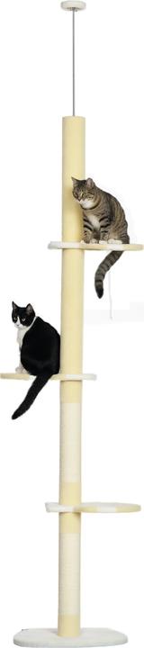 Produktbild PawHut Katzenbaum Spanplatte, Polyester Gelb (Gelb+Weiss+Blau)