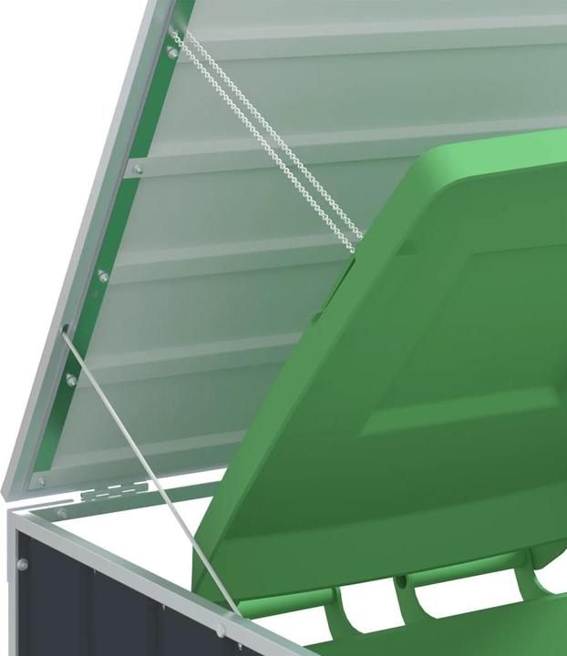 Image du produit vidaXL Abri à poubelles pour 3 tonnes Anthracite 216x81x115 cm Acier