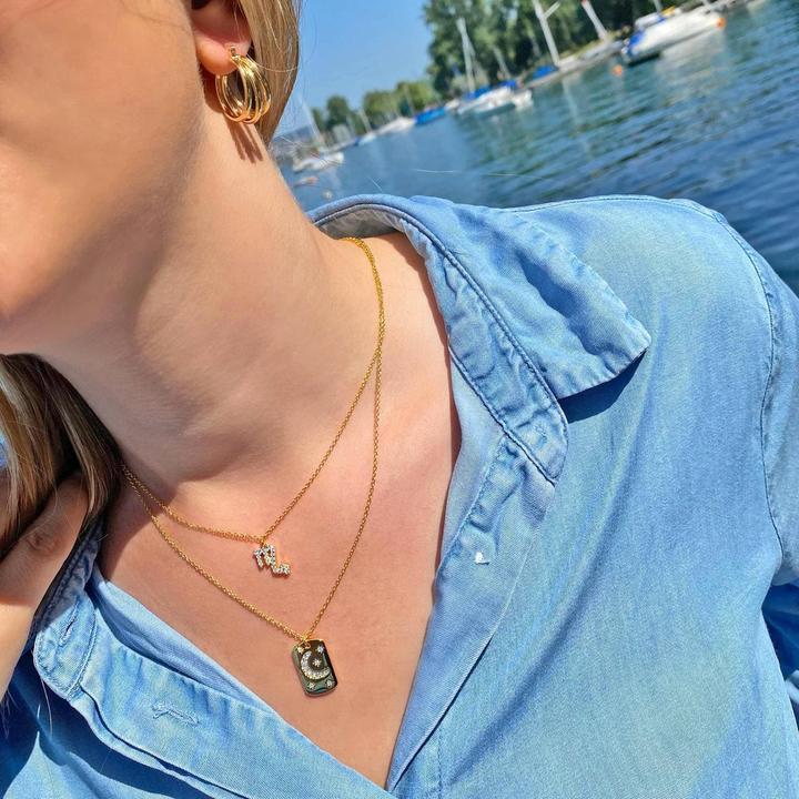 Immagine prodotto Candy Collana del segno zodiacale dello Scorpione, argento 925, placcata oro (Placcato oro 18k, Argento 925, 42 - 45 cm)