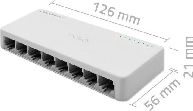 Image du produit Qoltec Netzwerk SWITCH 8xRJ45 Port 1000Mbps LAN (8 ports)