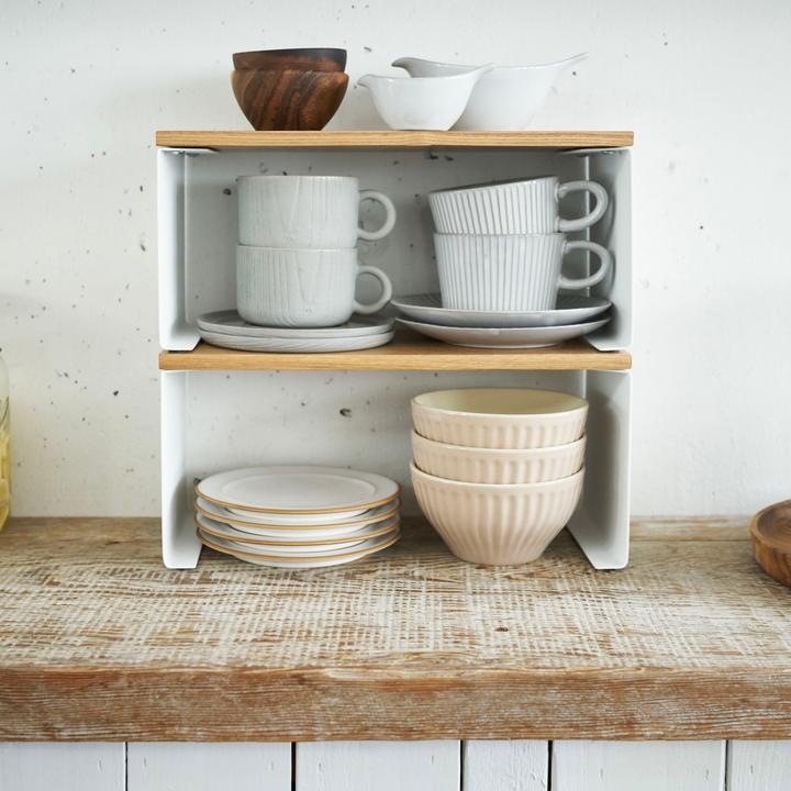 Actual product image Yamazaki Narrow stackable kitchen shelf TOSCA