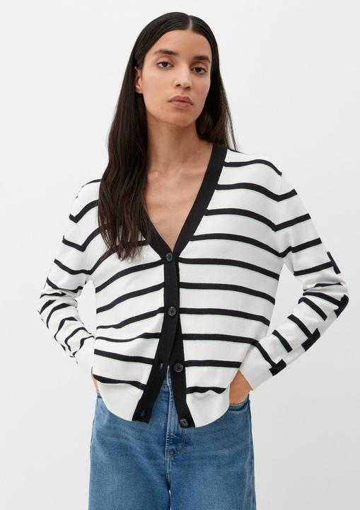 Produktbild s.Oliver Strickjacke Strickjacke mit Streifenmuster (36)