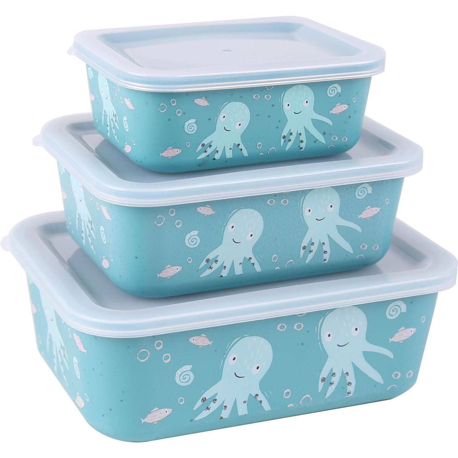Stoneline Awave Set of storage box, 400/730/1300 ml, Turquoise, 3 pcs, Vorratsbehälter, Türkis