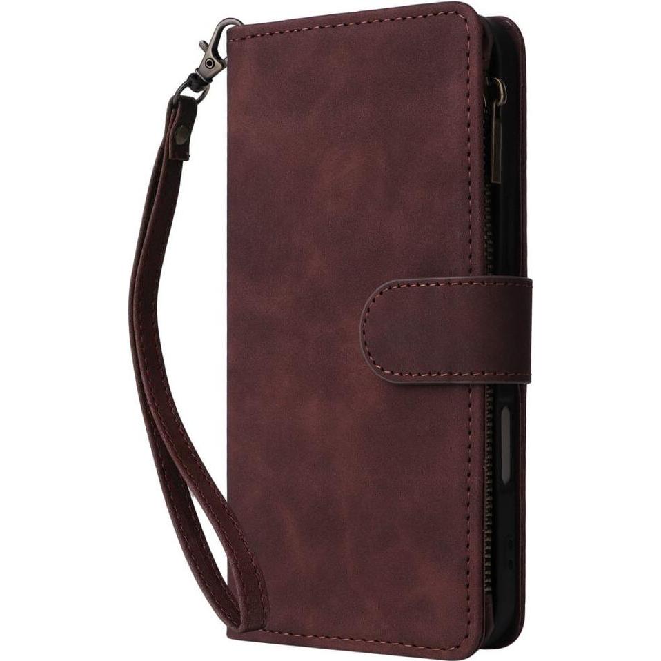 Thumbnail - Cover-Discount iPhone 16 - Brieftaschen Hülle mit Umhängeband (Apple iPhone 16), Smartphone Hülle, Braun