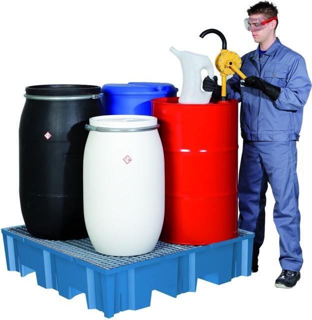 Produktbild asecos PE-Auffangwanne für 200-l-Fässer, Tragfähigkeit 950 kg/m²