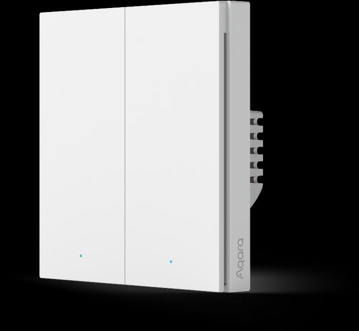 Actual product image Aqara Smart Wall Switch H1 White No Neutral, Double Rocker (Zigbee)