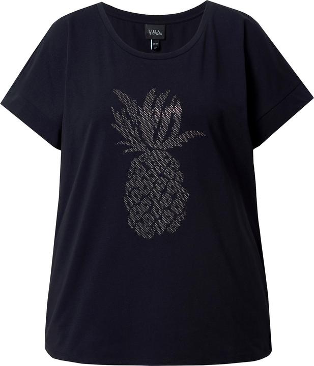 Immagine prodotto Ulla Popken T-shirt dal taglio oversize con ananas brillante, scollo a girocollo e mezze maniche (62)