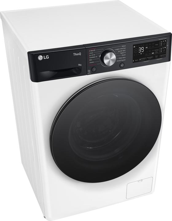 Actual product image LG F4R7509TSWB Washing machine 9kg AI DD, Class A-10%, 1400 rpm, TurboWash, Autodose (9 kg, Left)