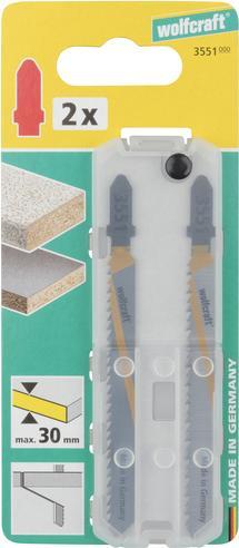 Produktbild wolfcraft 2 Stichsägeblätter HCS L=100mm T-Schaft