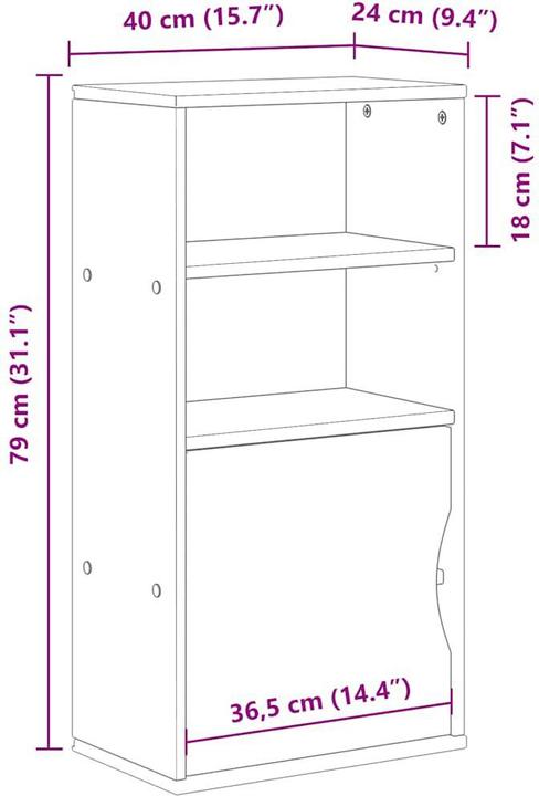 Produktbild vidaXL Beistellschrank (40 x 24 x 79 cm)