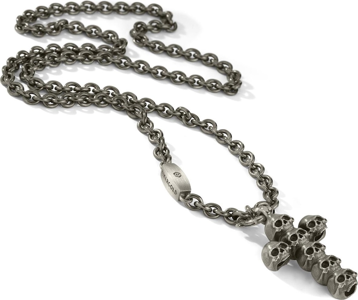 Image du produit Bikergold Chaîne d'ancre pendentif Croix Skull Multi (Argent 925, 70 cm)
