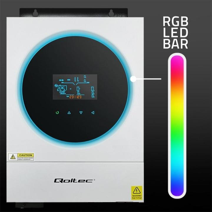 Actual product image Qoltec Hybrydowy inwerter solarny Off-Grid 4kVA| 4kW | 120A | MPPT | LCD | Wi-Fi | BMS | Sinus