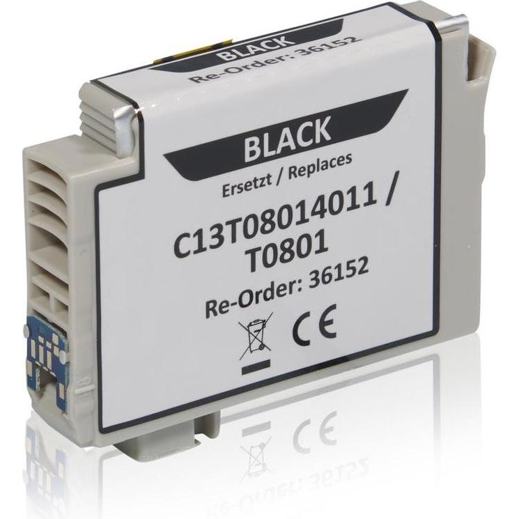 Inkadoo, Druckerpatrone, Druckerpatronen kompatibel zu Epson C13T08014011 / T0801 Tintenpatrone, schwarz Schwarz (BK)