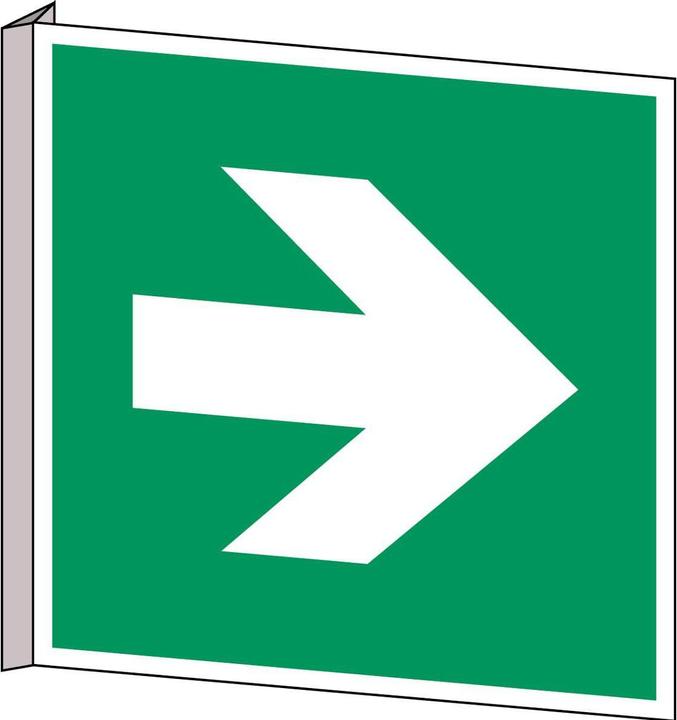 Actual product image Brady ISO safety sign - directional arrow, 90 degrees