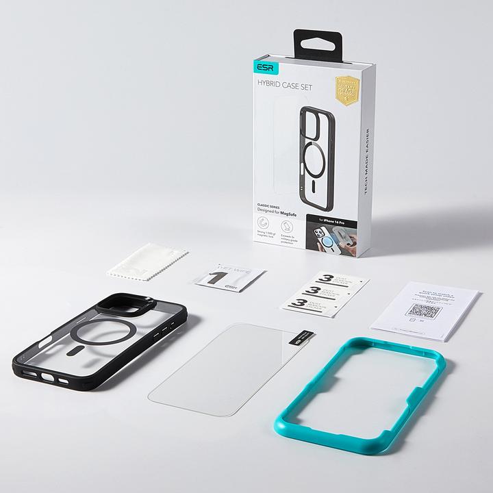 Produktbild ESR Hybrid Halolock MagSafe Case + Tempered Glass (Apple iPhone 16 Pro)