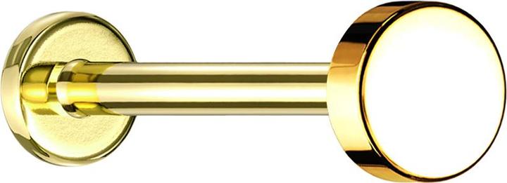 Produktbild Star Piercing Micro Labret Innengewinde vergoldet Scheibe (ohne Messing, Titan G23)