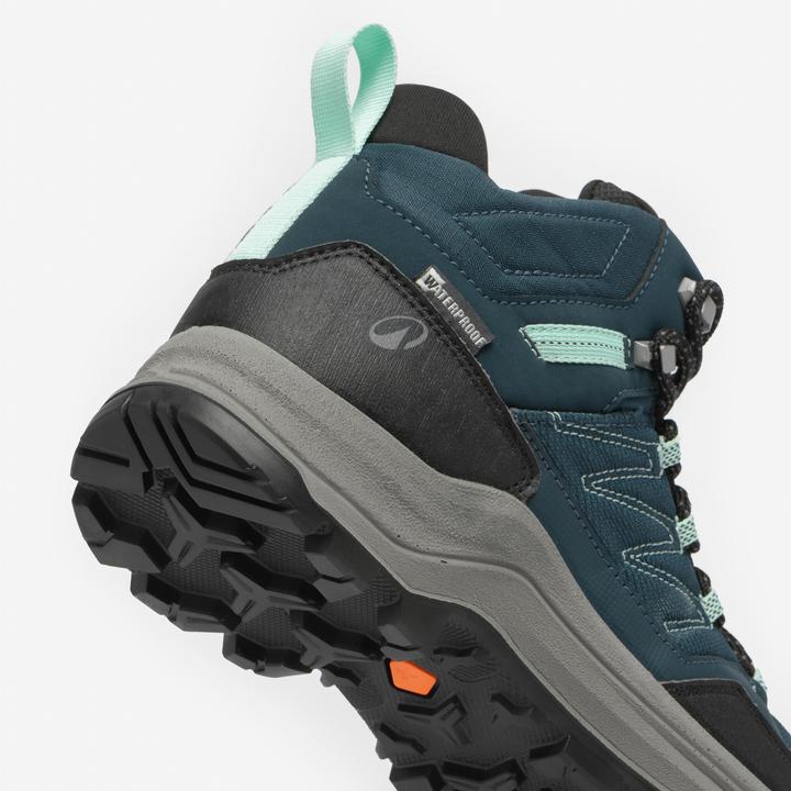 Image du produit Quechua Chaussures imperméables de randonnée montagne femme, MH100 mid vert (38)