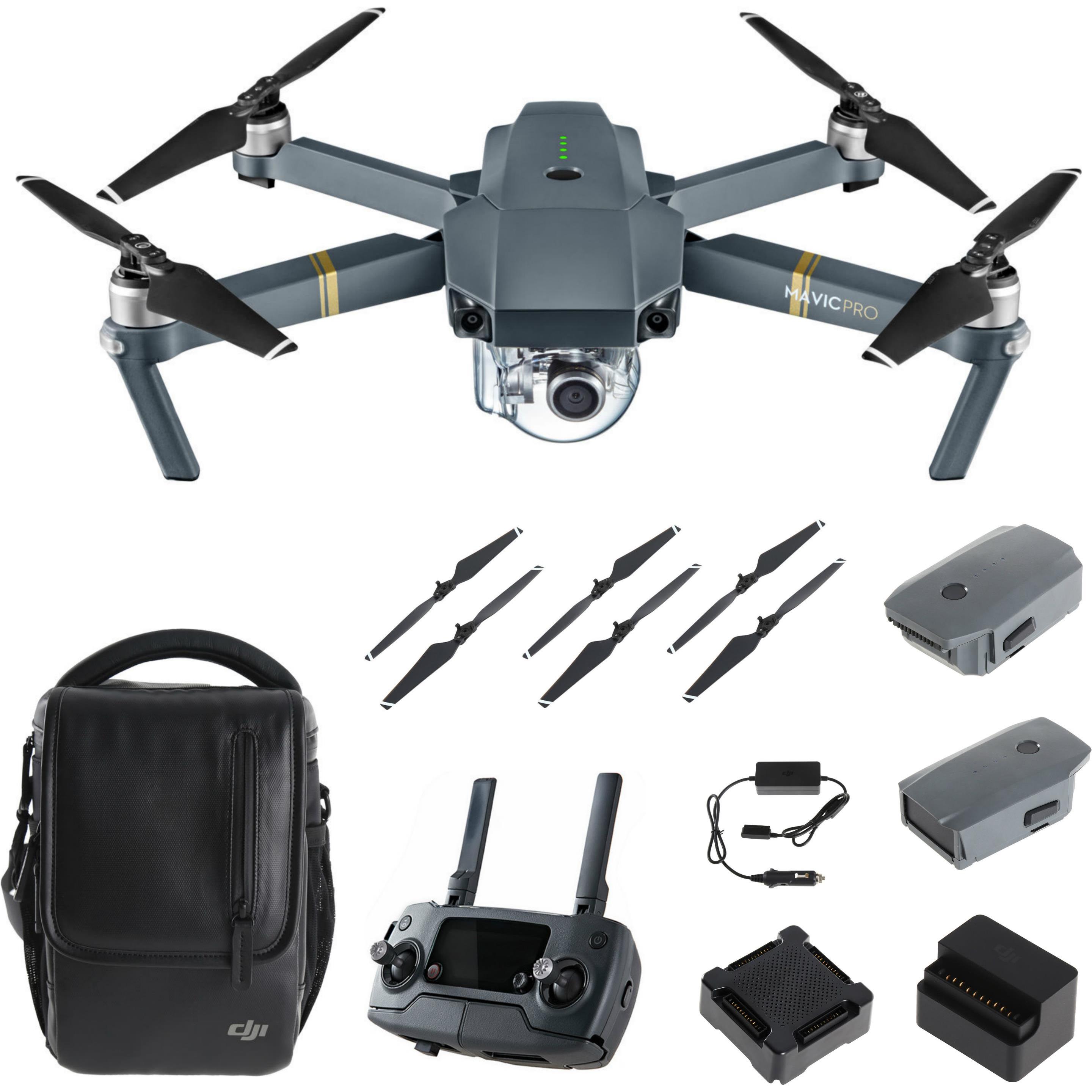 DJI Mavic Pro Fly More Bundle (743 g, 12 Mpx), Drohne, Grau
