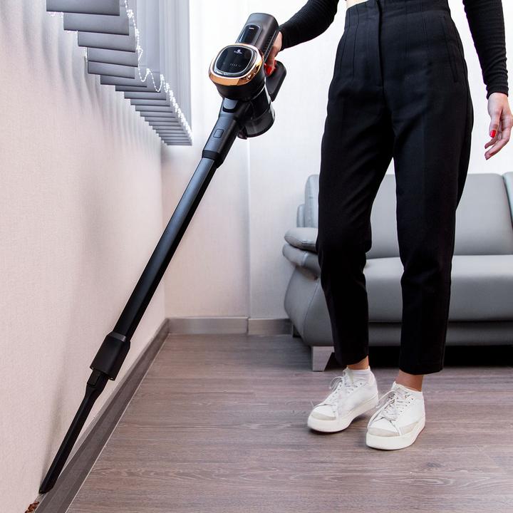 Actual product image BerlingerHaus Design cordless hoover, 220 W BLDC motor, 25.9 V Li-ION battery, black-pink gold