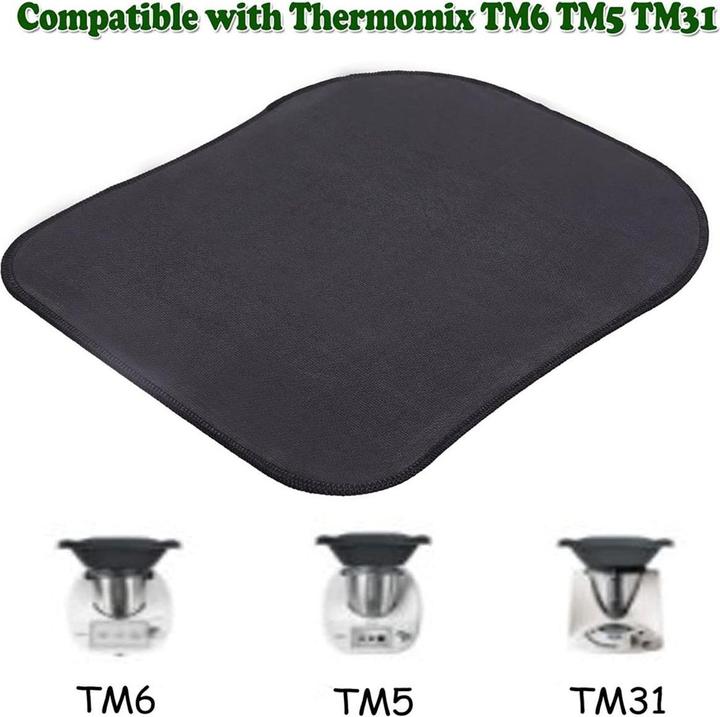 Produktbild König Design Gleitbrett Gleiter für Thermomix TM6 TM5 Gleitpad Zubehör Tropfmatte Schwarz Neu