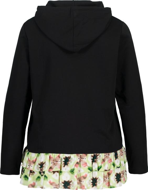 Actual product image Ulla Popken Ruffle Hem A-line Fit Hooded Sweatshirt (50, 52)