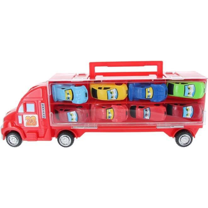 Thumbnail - Besttoy Autotransporter inklusive 10 Fahrzeugen